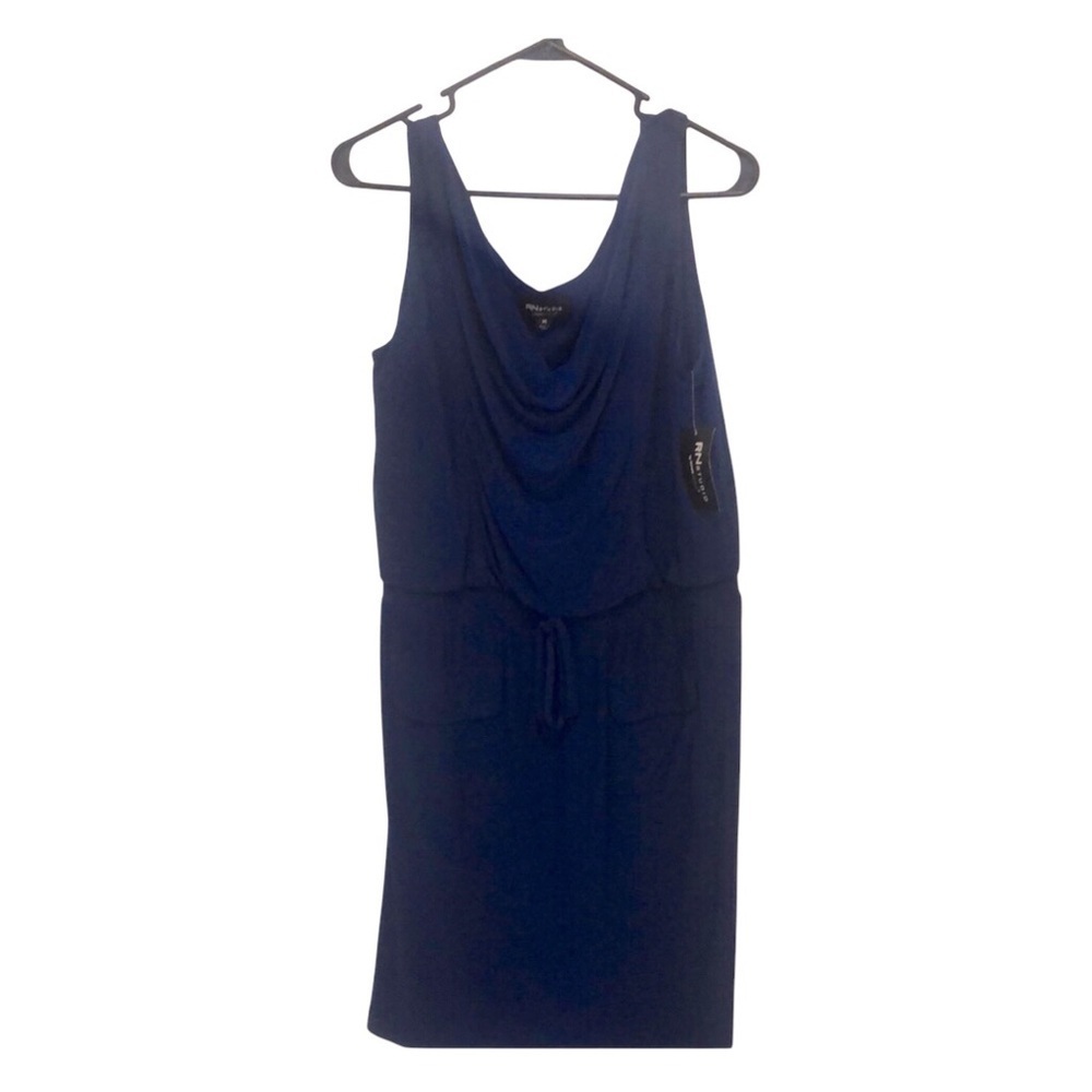 RN Studio NEW Blue Cowl Neck Sleeveless Dress Size 14
